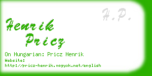 henrik pricz business card